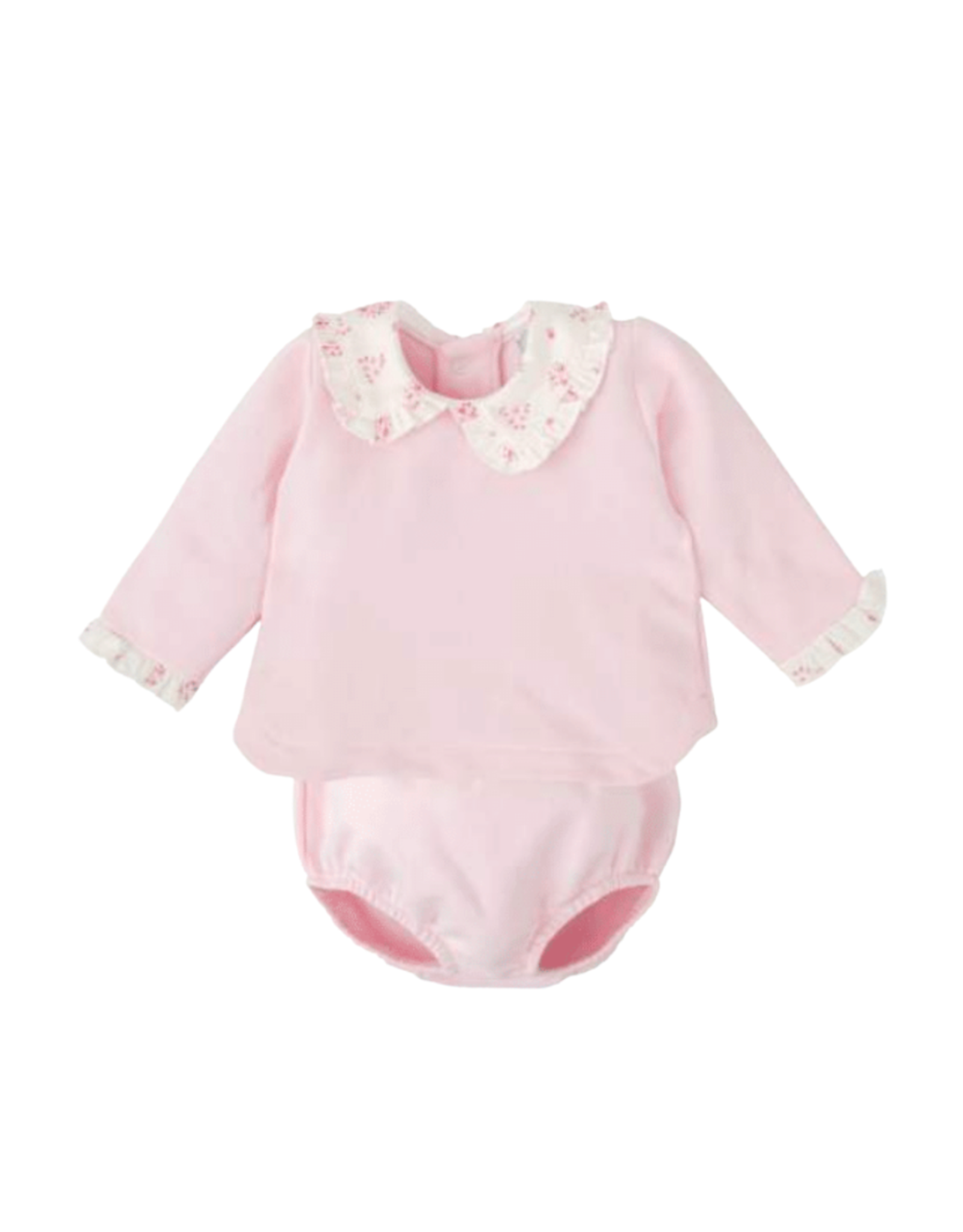 Babidu Pink Diaper Set w/ Floral Collar