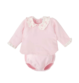 Babidu Pink Diaper Set w/ Floral Collar