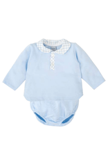 Babidu Sky Blue Diaper Set w/ Check Collar