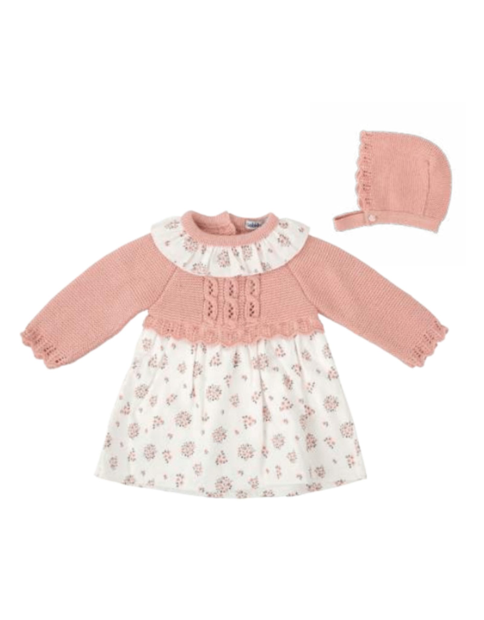 Babidu Floral Dress & Bonnet Set - Makeup