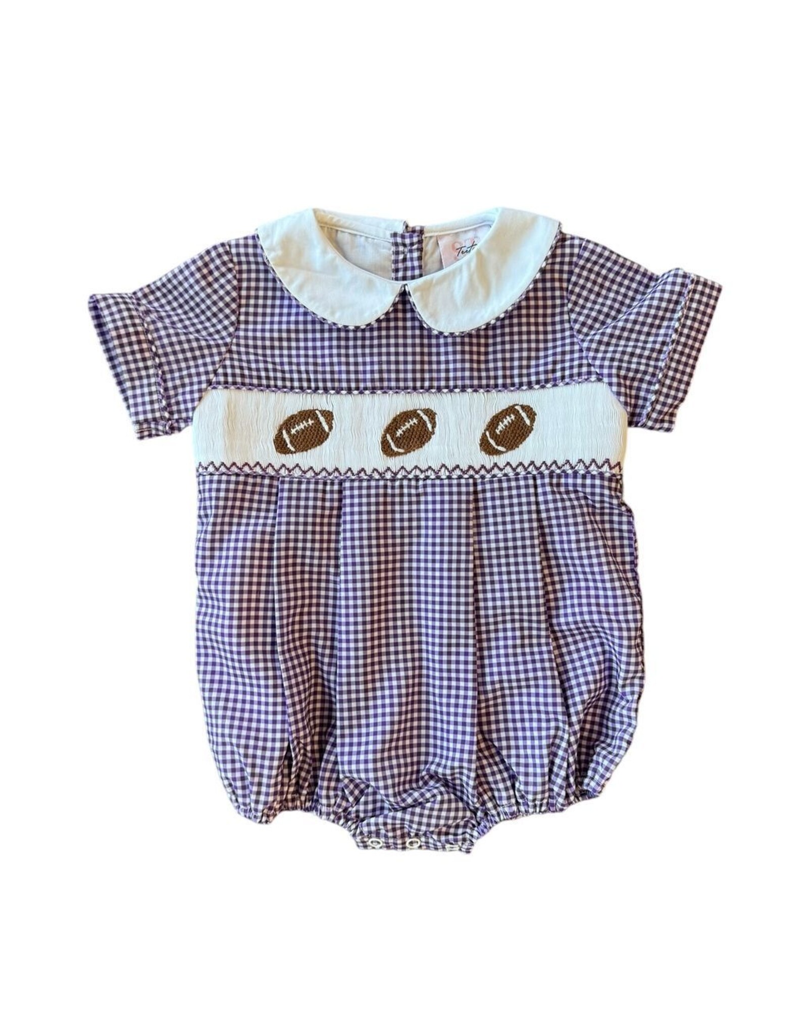 Shop Teeta Noah Bubble, Purple Gingham Football Smock