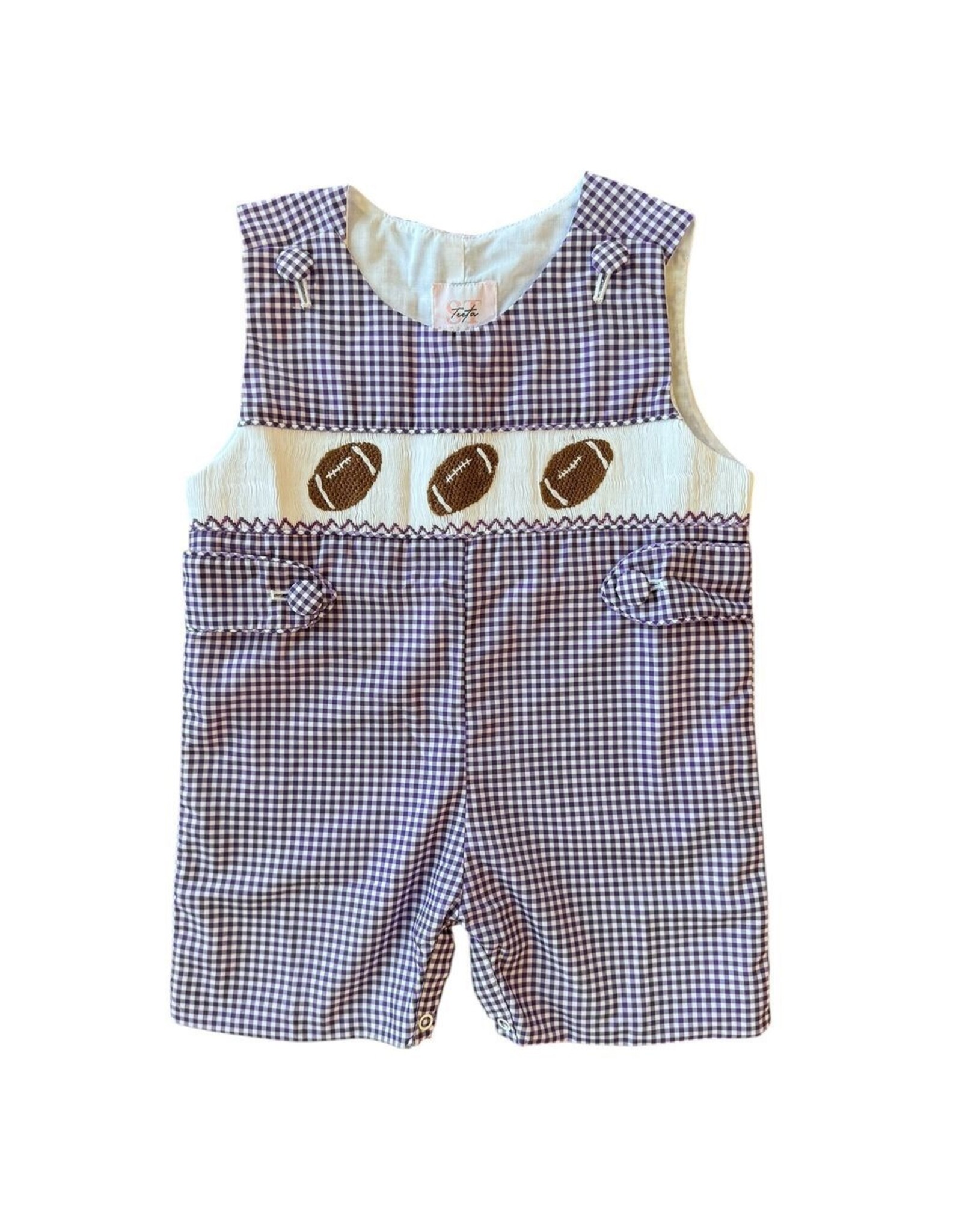 Shop Teeta Henry Jon Jon, Purple Gingham Football Smock