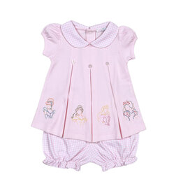 Baby Loren Princess Applique Pink Pima Bloomer Set