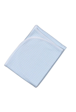 Baby Loren Blue Gingham Receiving Blanket 28" x 29"