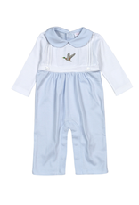 Baby Loren Blue Mallard Ducks Hand Emb Romper