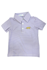 Lulu Bebe LLC Purple Stripe Embr Tiger Polo