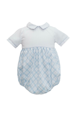 Krewe Kids Blue Plaid Boys Collared Bubble