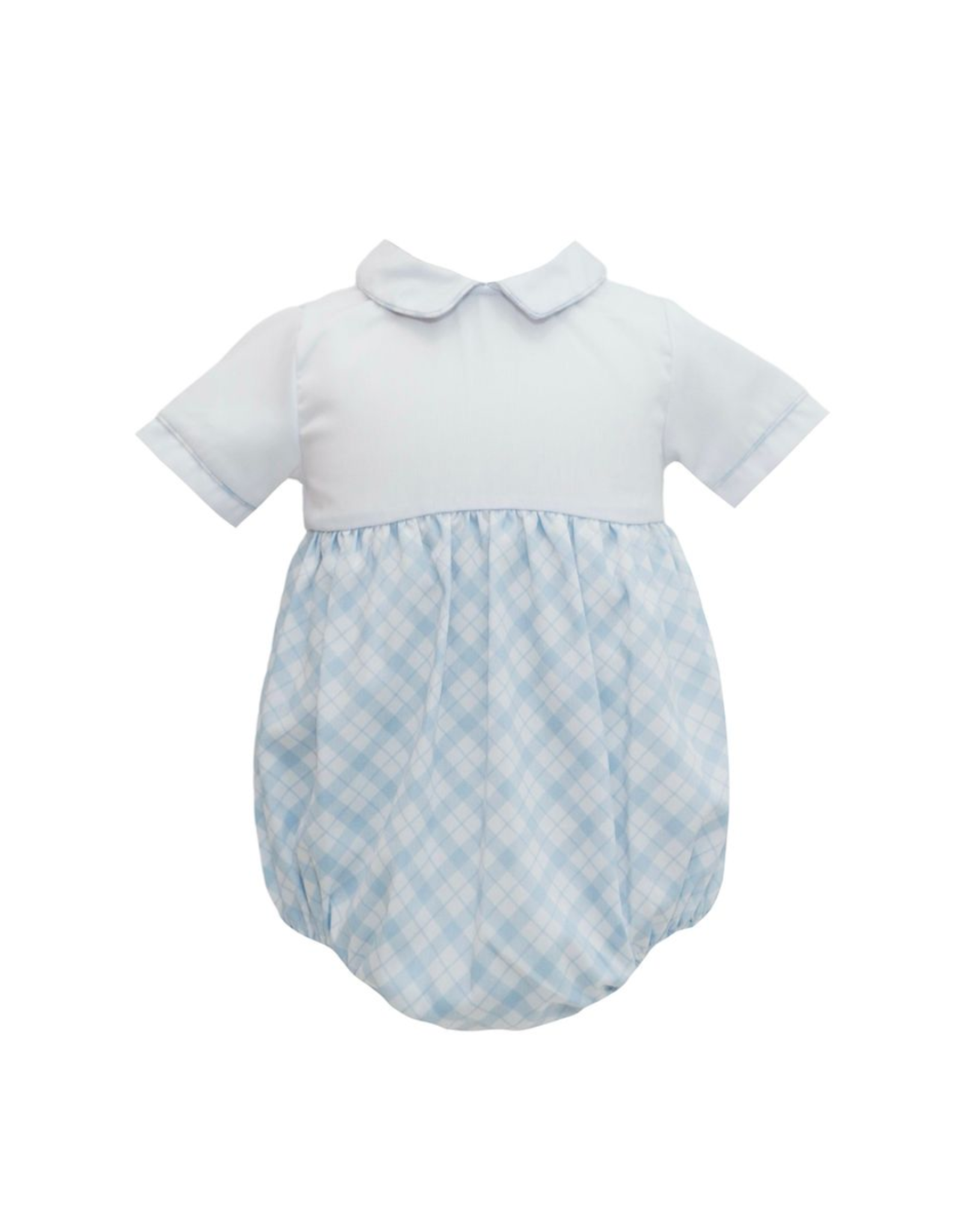 Krewe Kids Blue Plaid Boys Collared Bubble