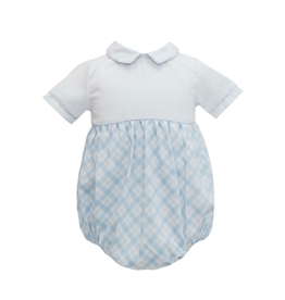 Krewe Kids Blue Plaid Boys Collared Bubble