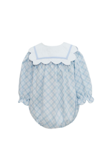 Krewe Kids Blue Plaid Scallop Collar Bubble