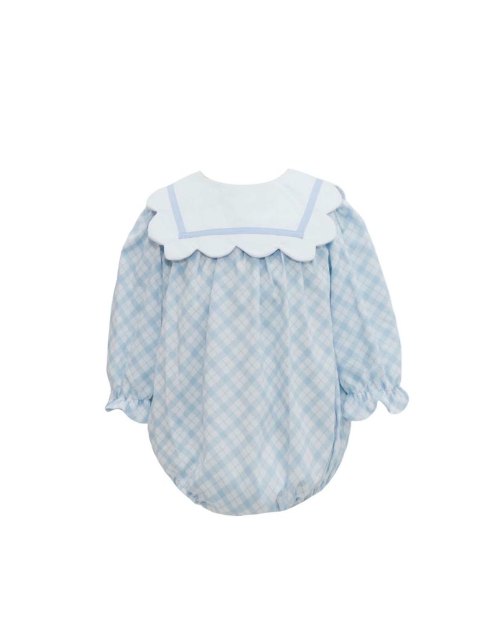 Krewe Kids Blue Plaid Scallop Collar Bubble