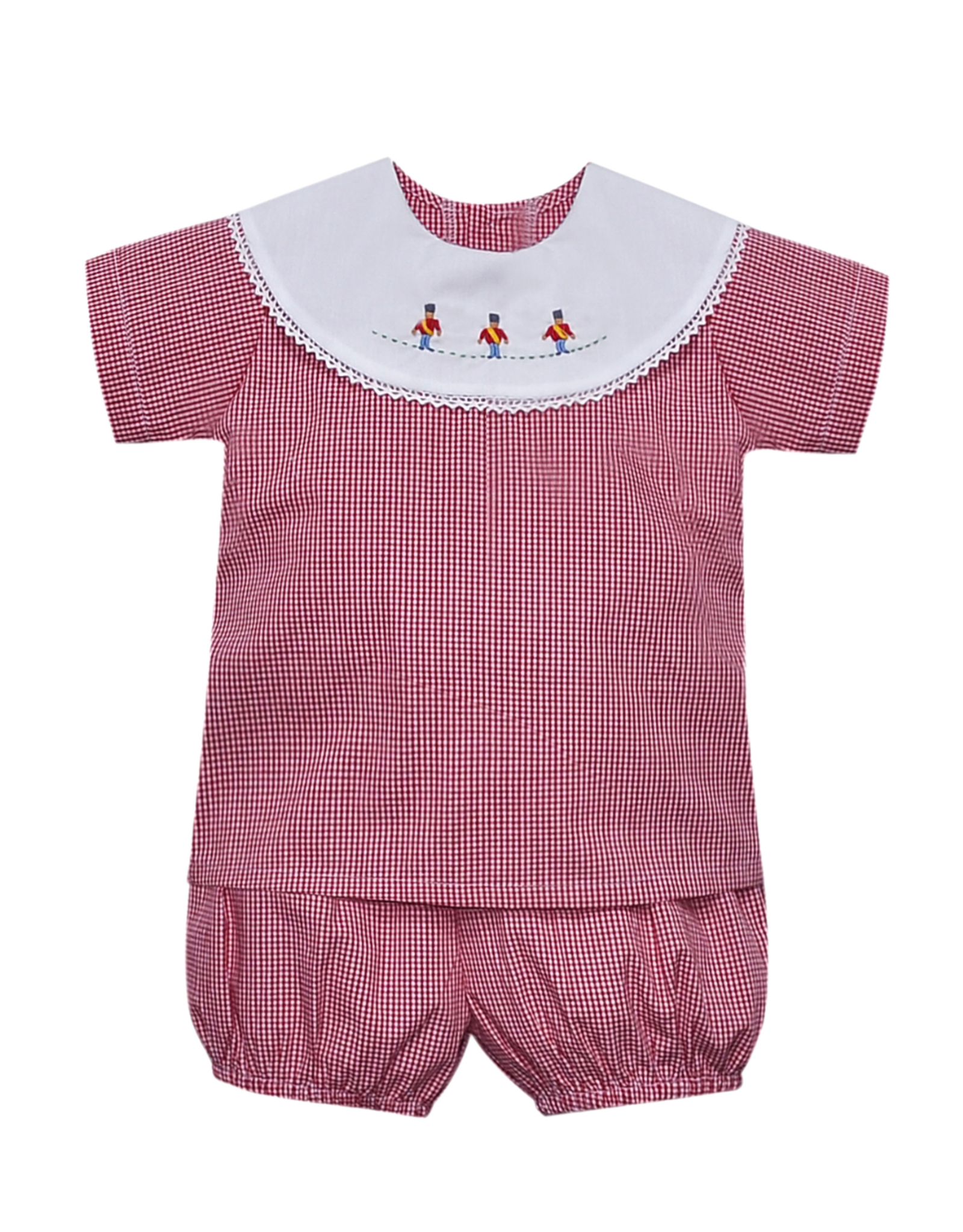 Baby Sen Red Gingham Soldier Bailey Short Set