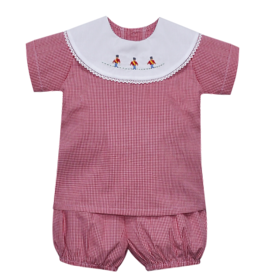 Baby Sen Red Gingham Soldier Bailey Short Set