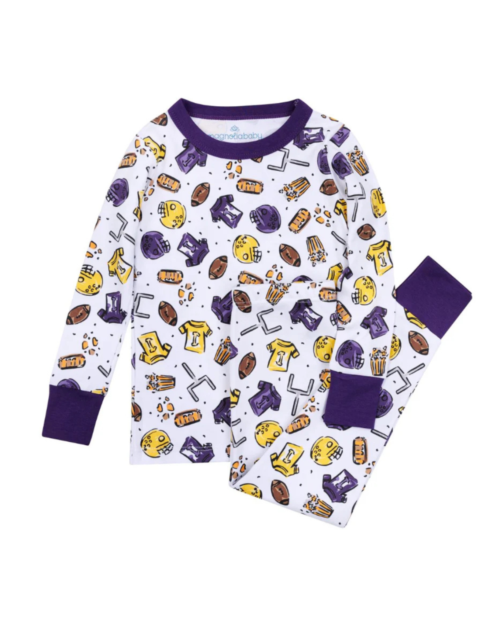 Magnolia Baby Future Draft Picks Toddler Long Pajamas, Purple/Gold