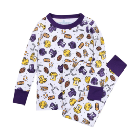 Magnolia Baby Future Draft Picks Toddler Long Pajamas, Purple/Gold