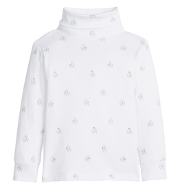 Little English Printed Turtleneck, Tulips