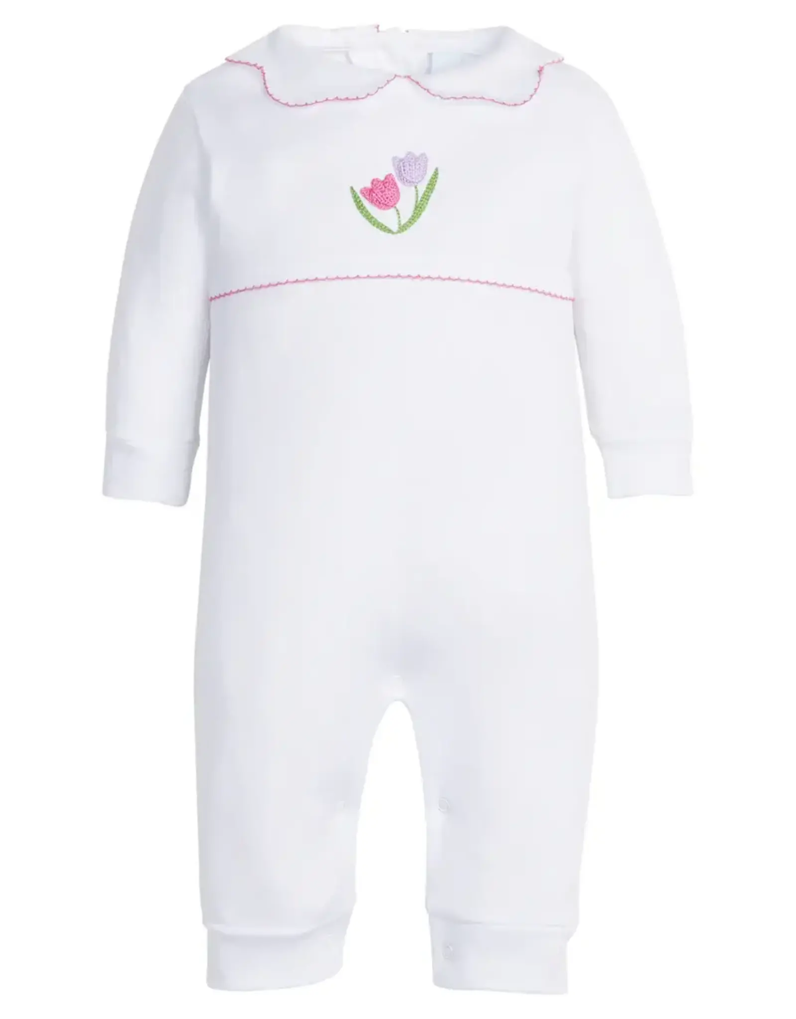 Little English Pink Tulip Crochet Playsuit