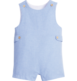 Little English Vintage Button Tab John John, Alaskan Flannel