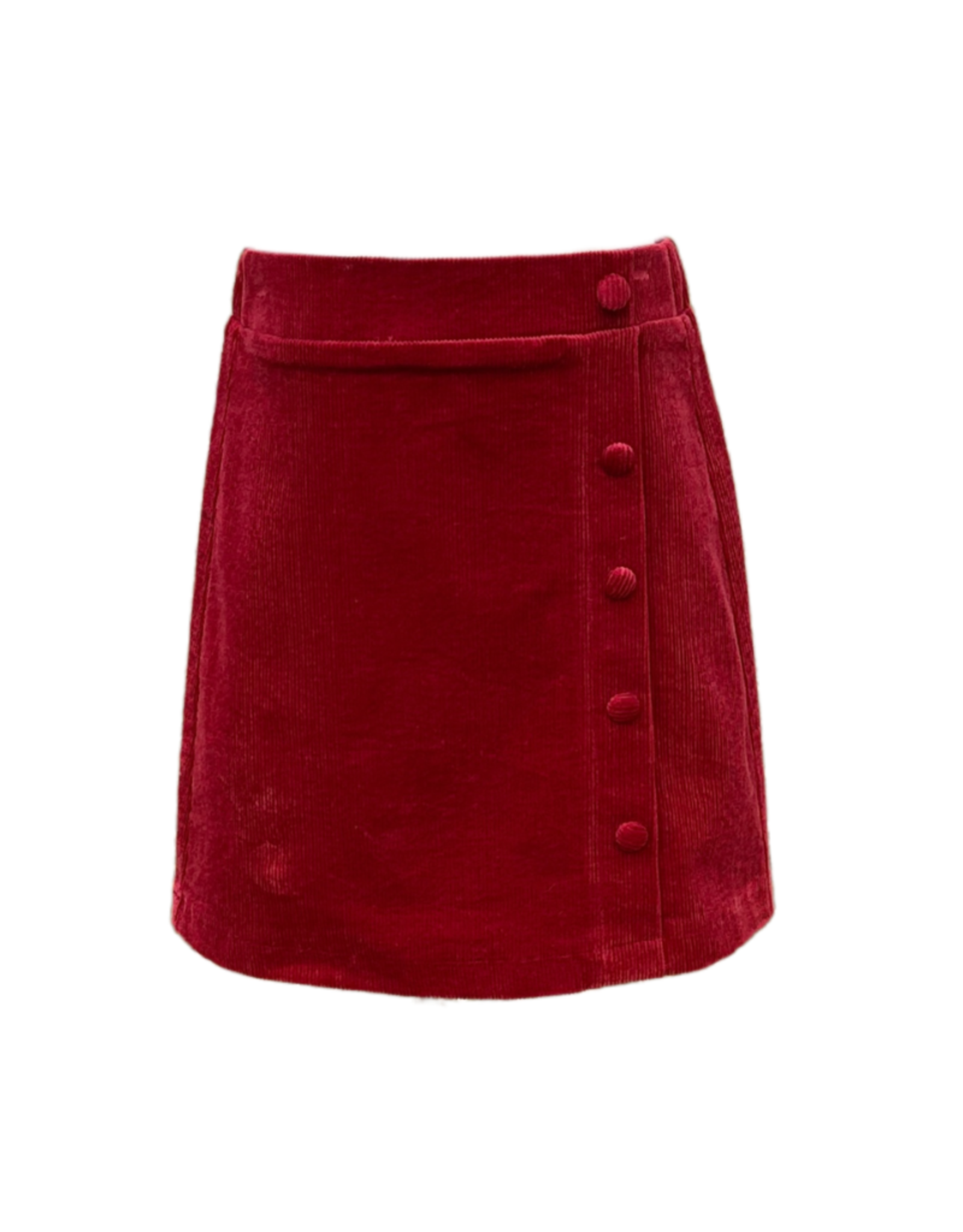Pleat Reese Skirt, Red Cord