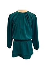 Pleat Ruby Dress, Dark Green