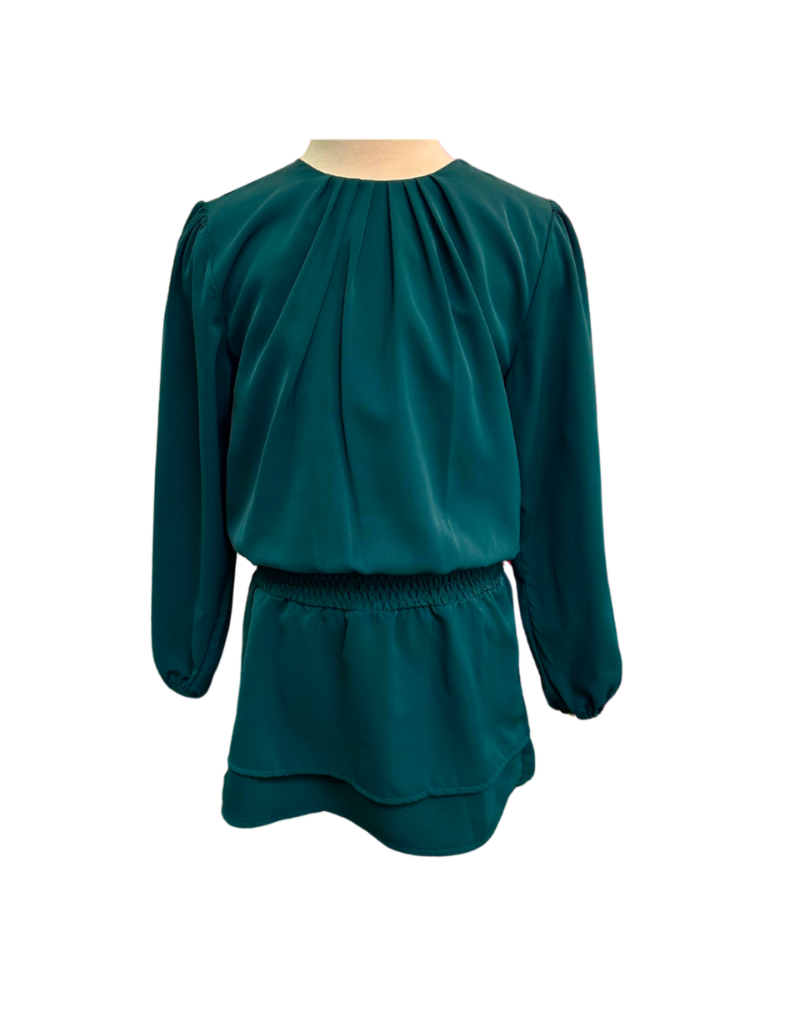 Pleat Ruby Dress, Dark Green