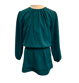 Pleat Ruby Dress, Dark Green