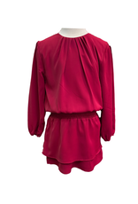 Pleat Ruby Dress, Red