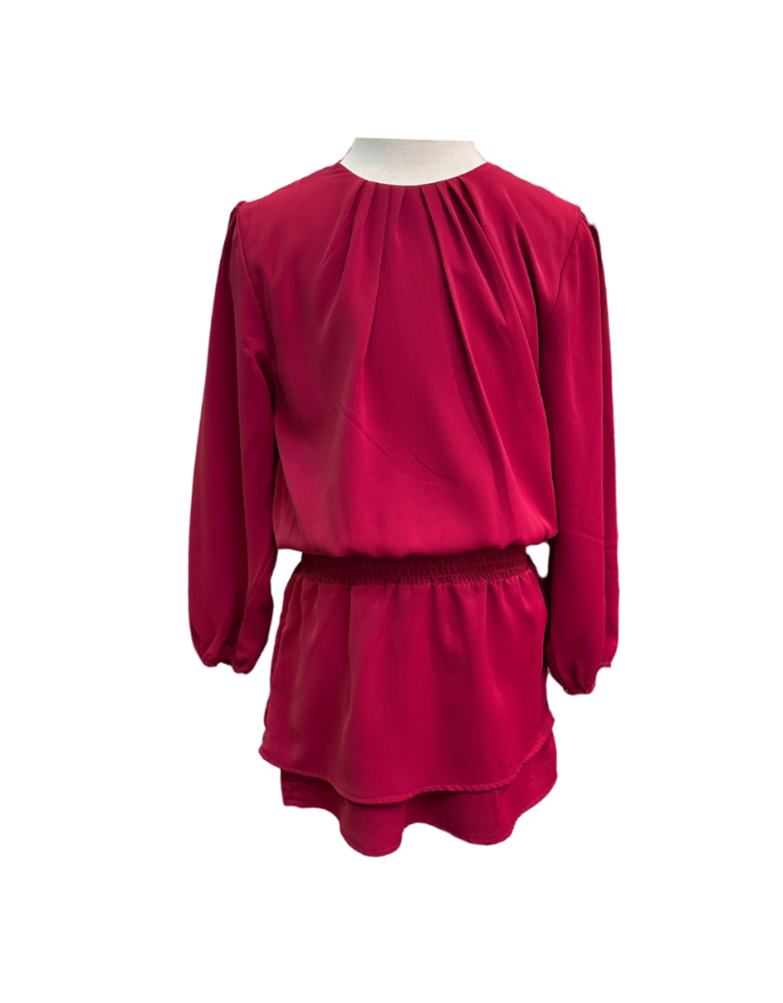 Pleat Ruby Dress, Red