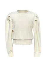 Pleat Jane Sweatshirt, Textured Cream