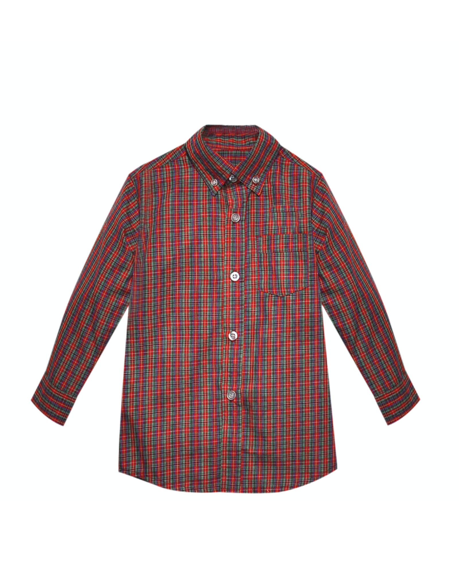 Remember Nguyen Button Down Shirt, Red Plaid