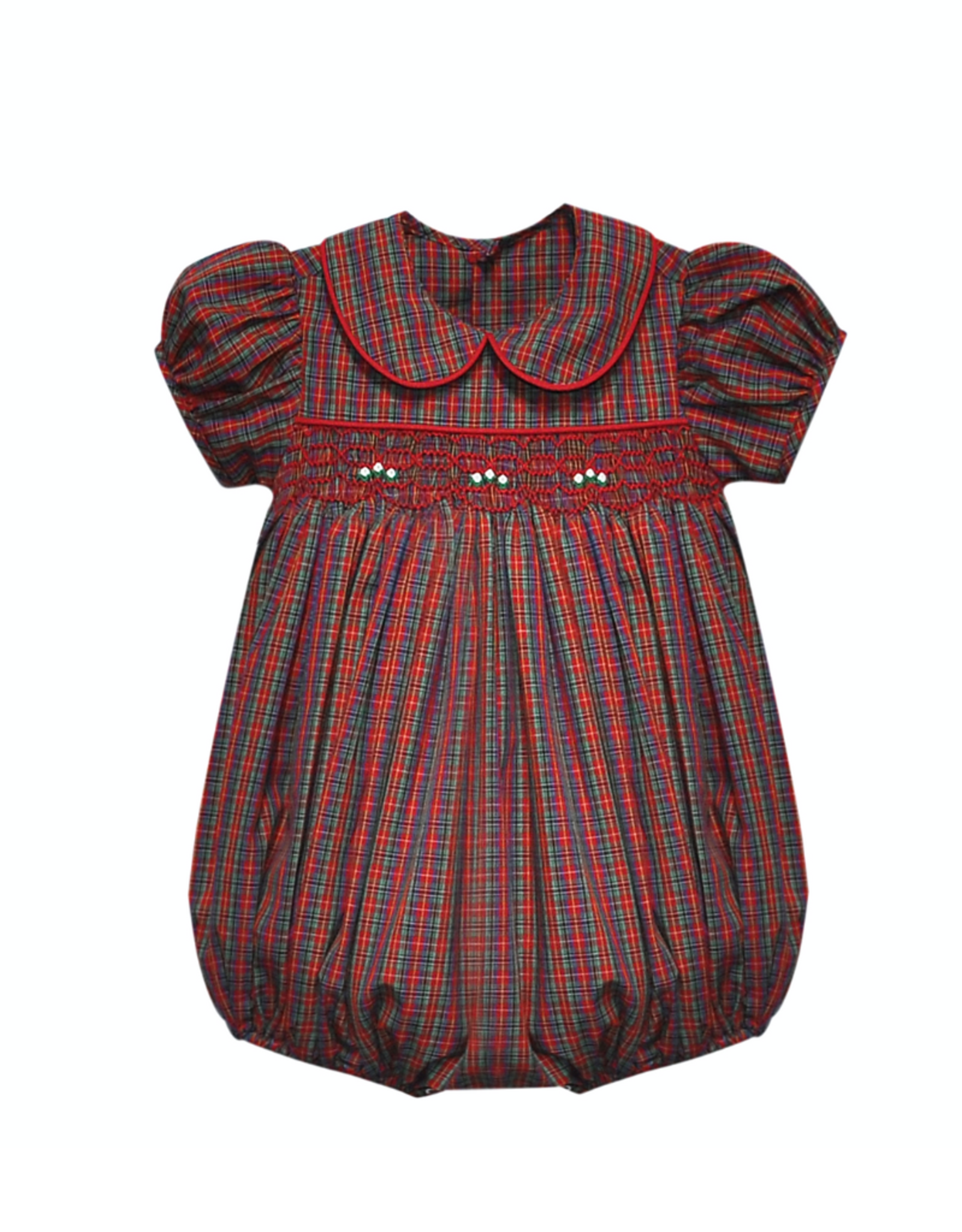 Remember Nguyen Juliette Smocked Bubble, Red Plaid