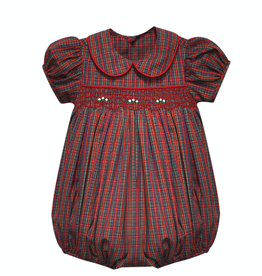 Remember Nguyen Juliette Smocked Bubble, Red Plaid