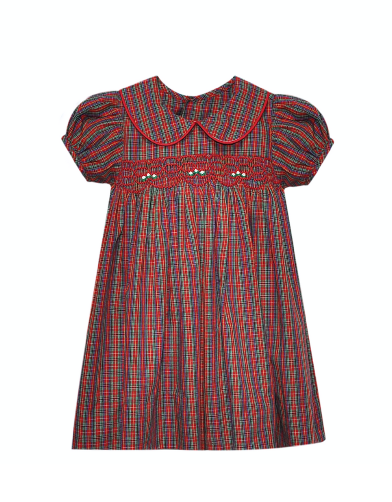 Remember Nguyen Juliette Smocked Dress, Red Plaid