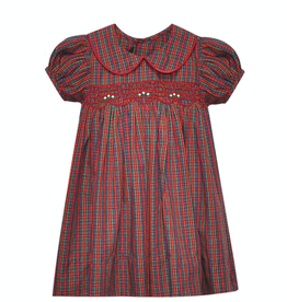 Remember Nguyen Juliette Smocked Dress, Red Plaid