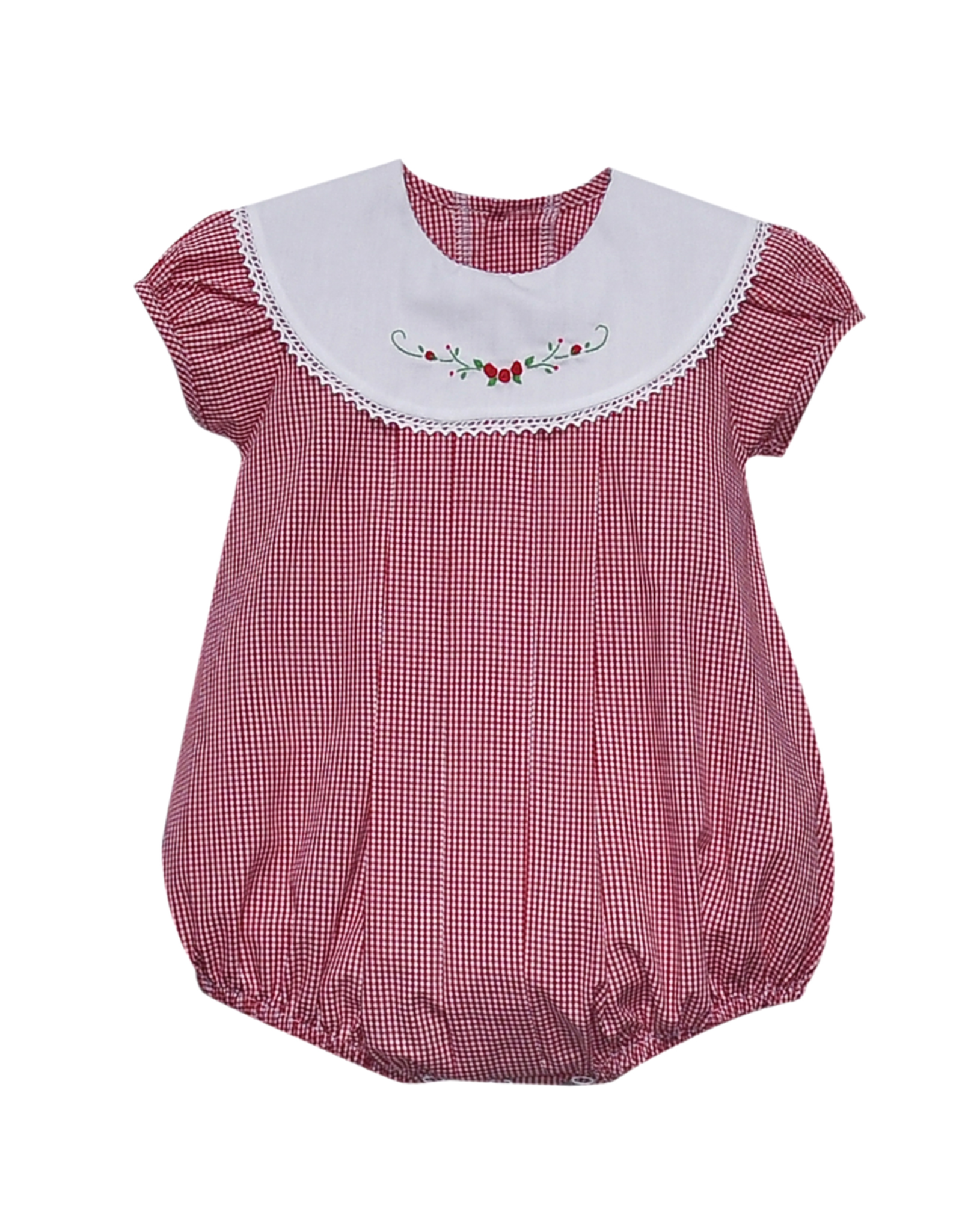 Baby Sen Red Gingham Flower Bailey Bubble