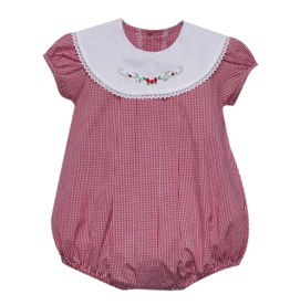 Baby Sen Red Gingham Flower Bailey Bubble