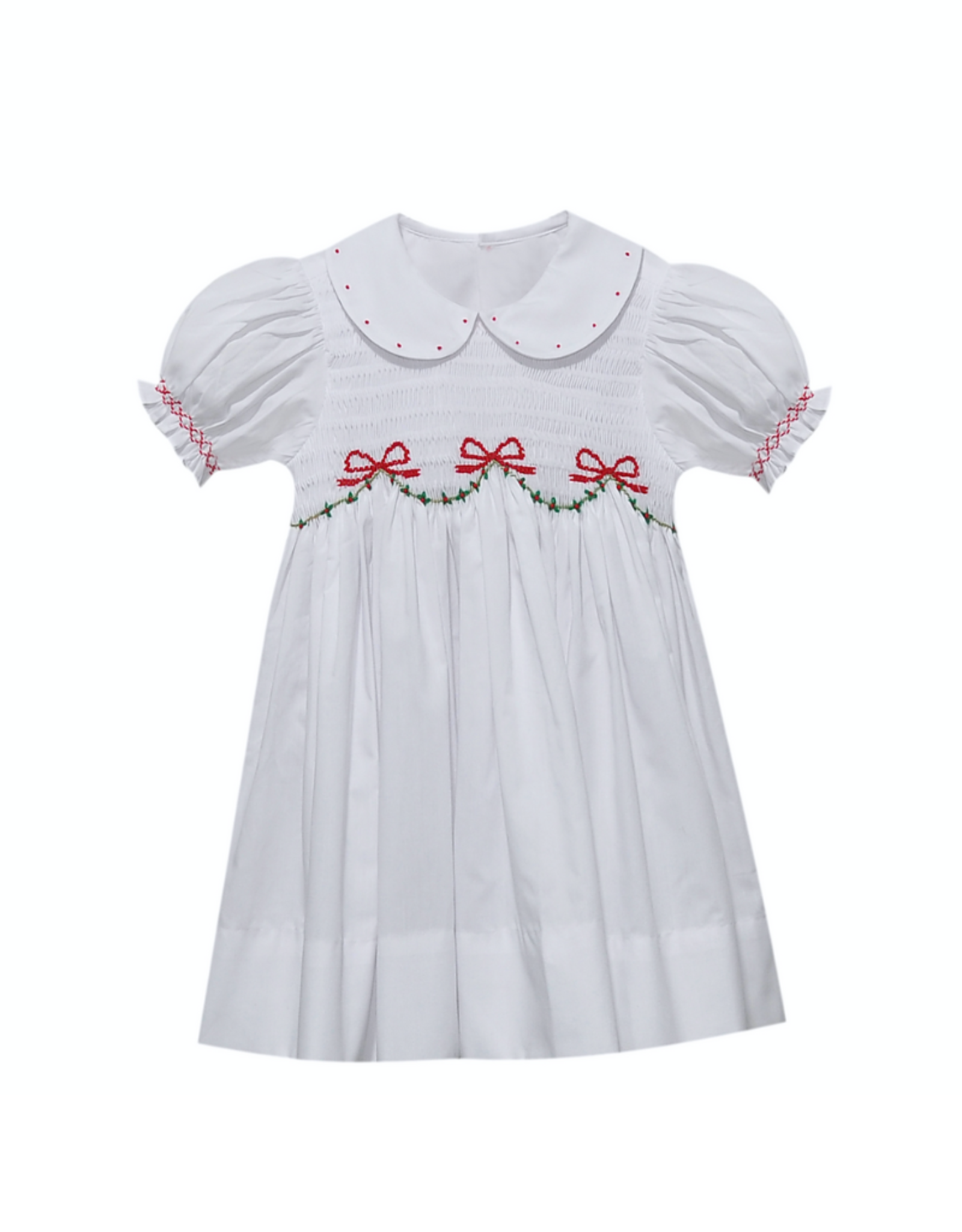 Remember Nguyen Cate Dress, Smocked Christmas Ribbons