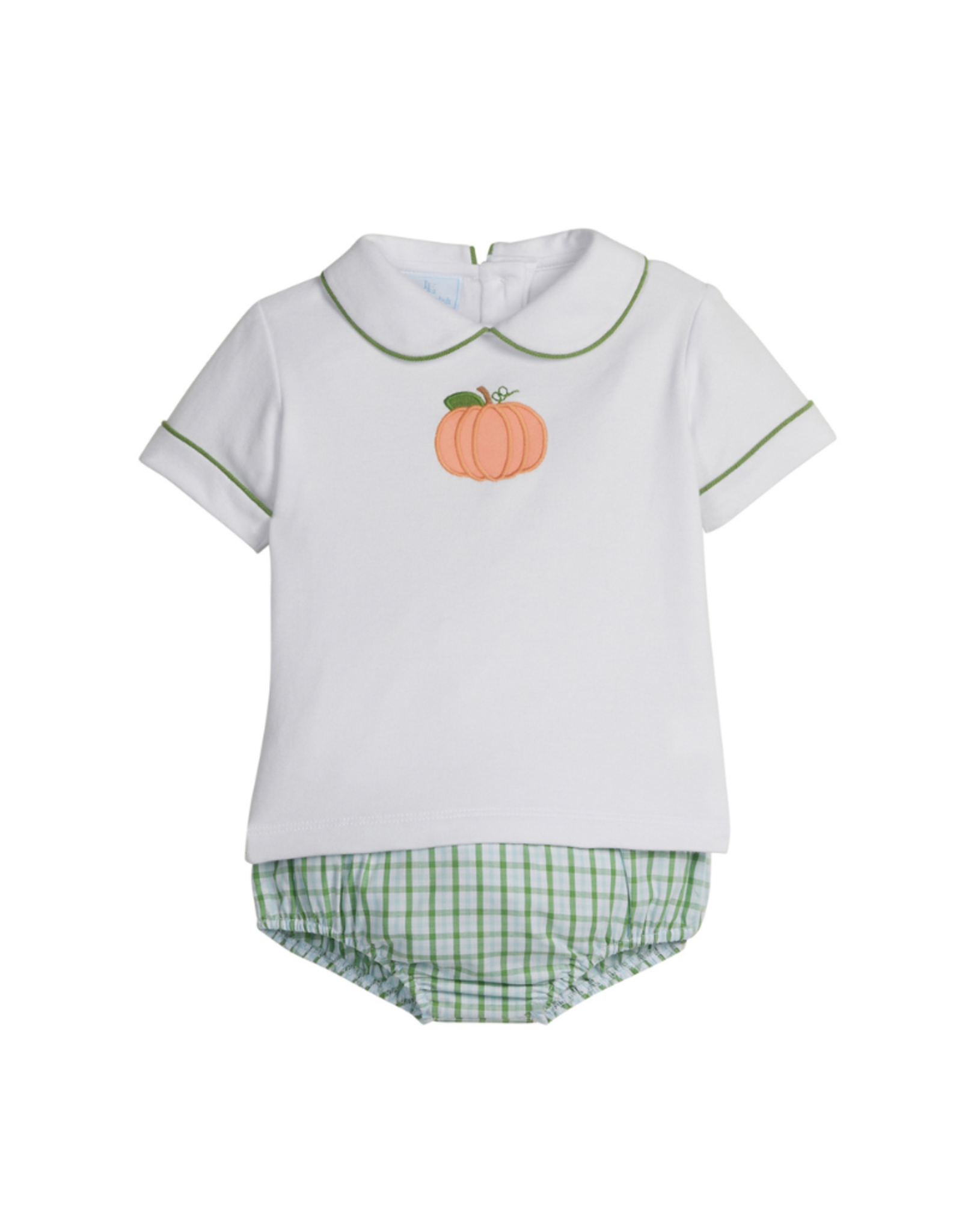 Little English Applique Peter Pan Diaper Set, Pumpkin