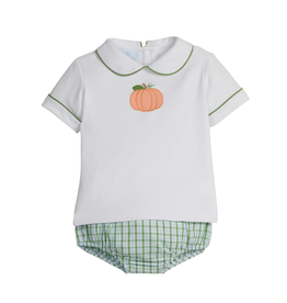 Little English Applique Peter Pan Diaper Set, Pumpkin
