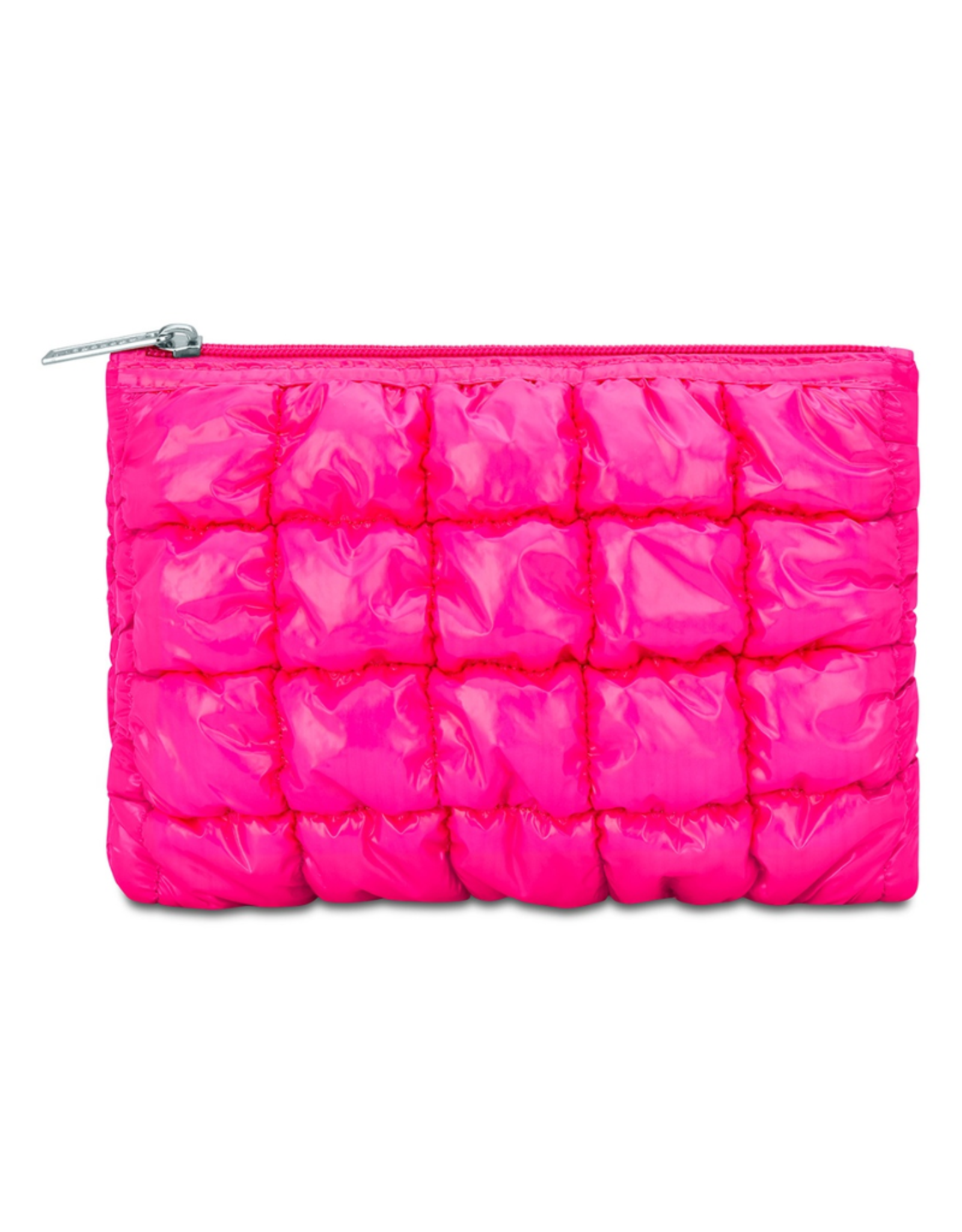 Iscream Hot Pink Shiny Puffer Pouch