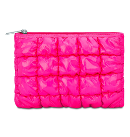 Iscream Hot Pink Shiny Puffer Pouch