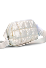 Iscream Pearl White Shiny Puffer Belt Bag