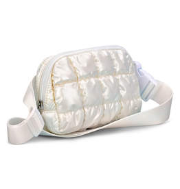 Iscream Pearl White Shiny Puffer Belt Bag