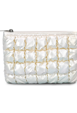 Iscream Pearl White Shiny Puffer Pouch