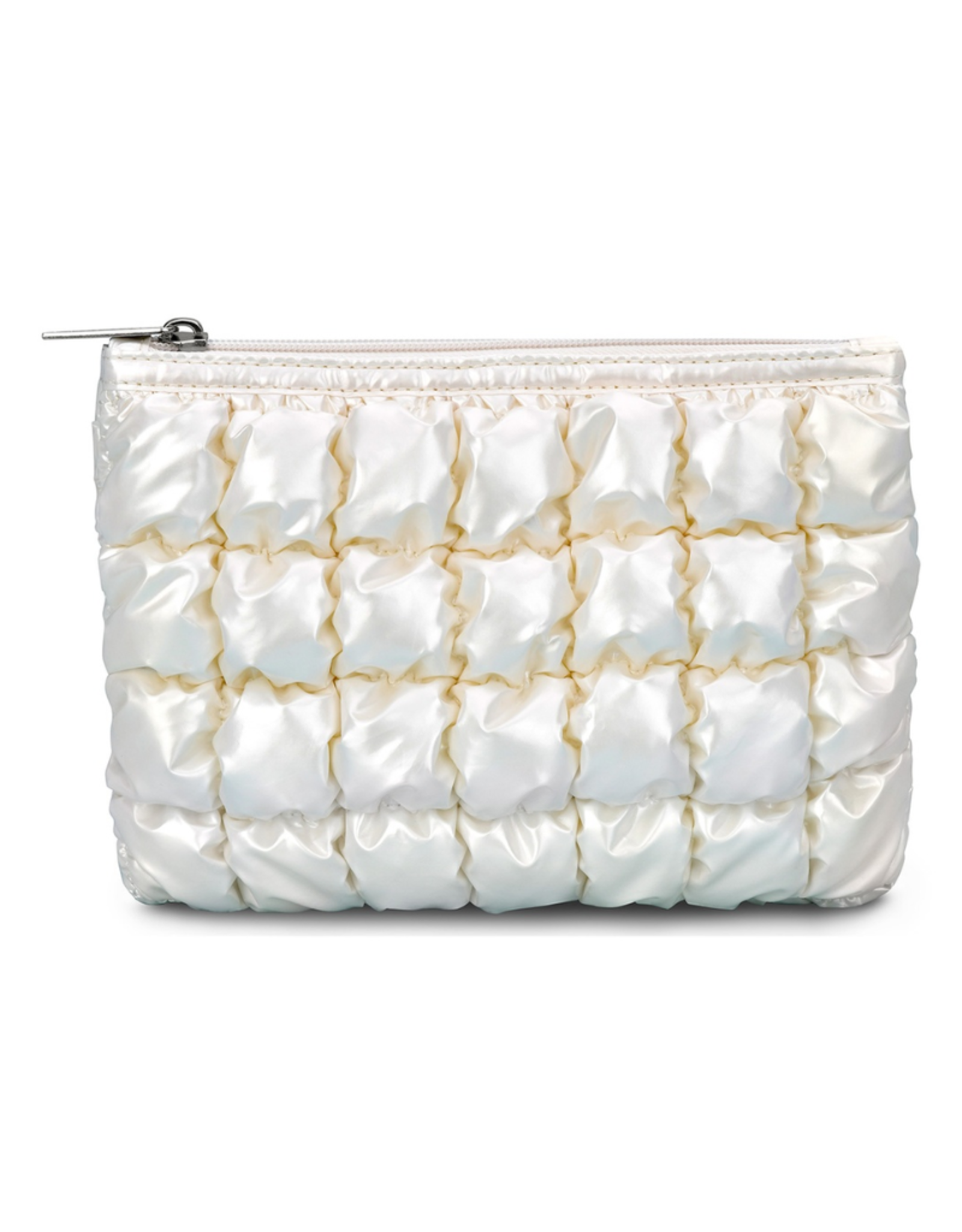 Iscream Pearl White Shiny Puffer Pouch
