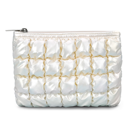 Iscream Pearl White Shiny Puffer Pouch
