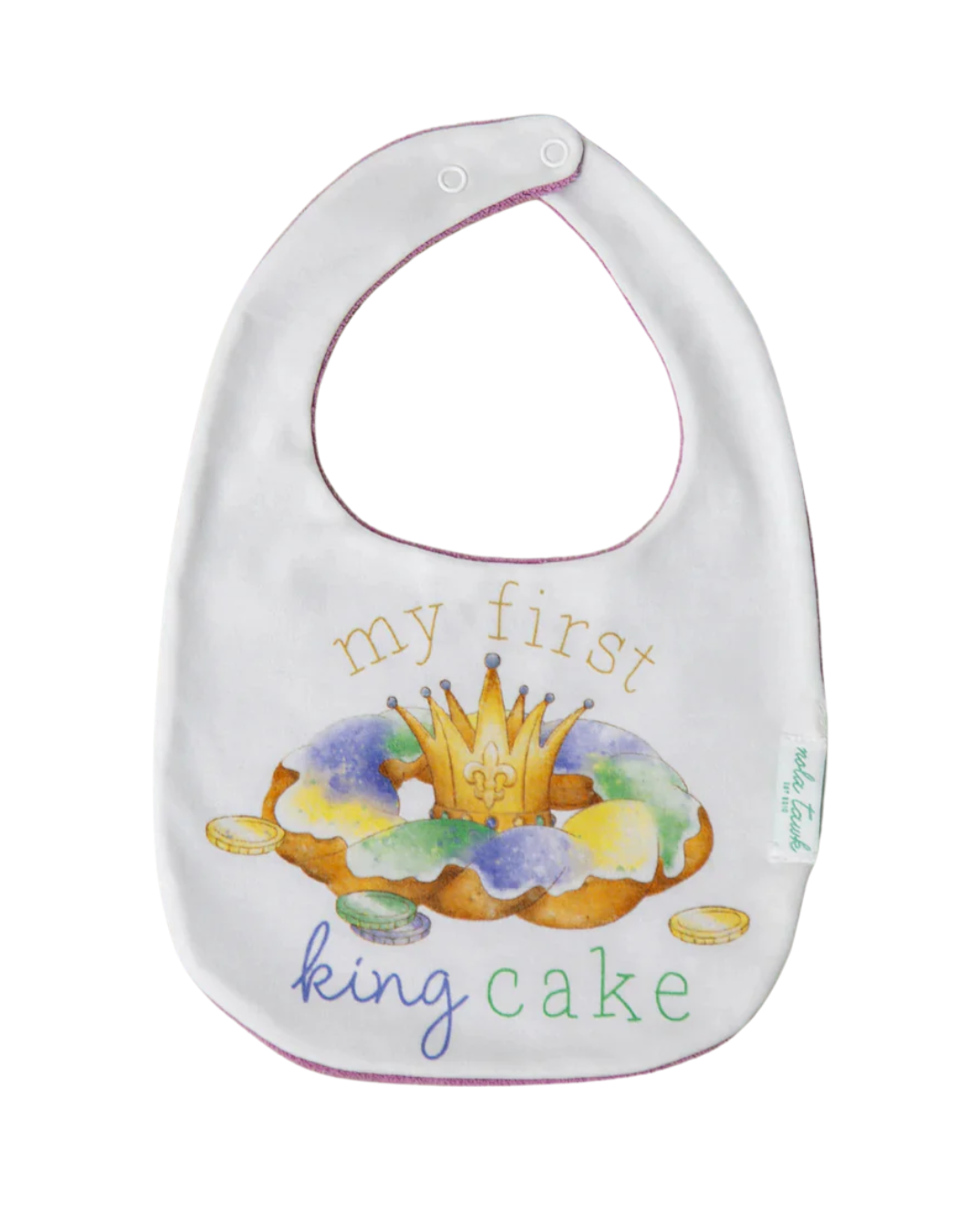 Nola Tawk My First King Cake Cotton Bib