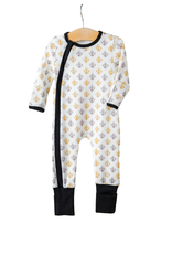 Nola Tawk Black & Gold Fleur de Lis Organic Cotton Zip-Up Pajamas