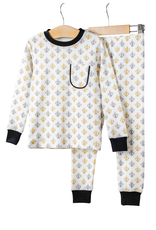 Nola Tawk Black & Gold Fleur de Lis Organic Cotton Pajama Set