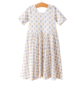 Nola Tawk Black & Gold Feur de Lis Organic Cotton Twirl Dress